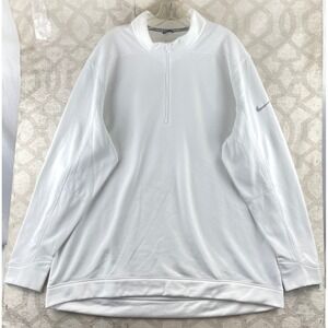 Nike Golf Mens White Quarter Zip Pullover Sweatshirt AR2600-100 Size 2XL